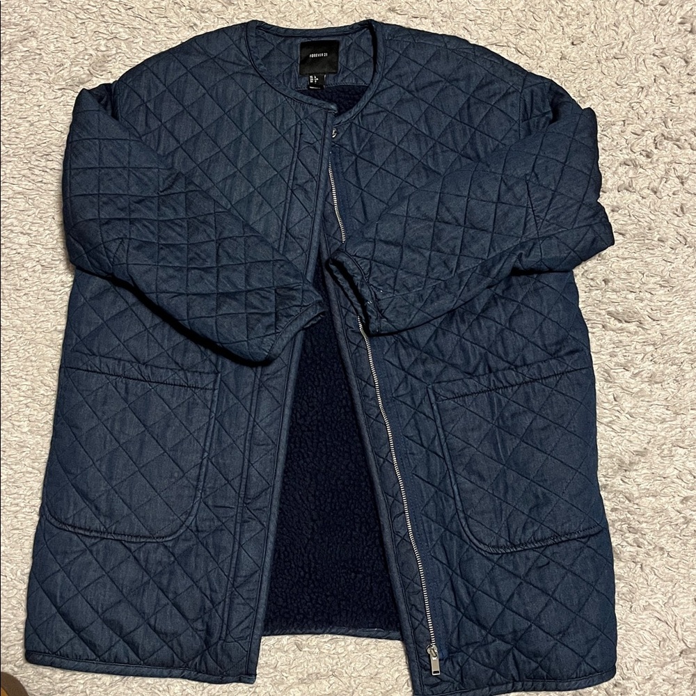 Forever 21 Quilted Denim Coat